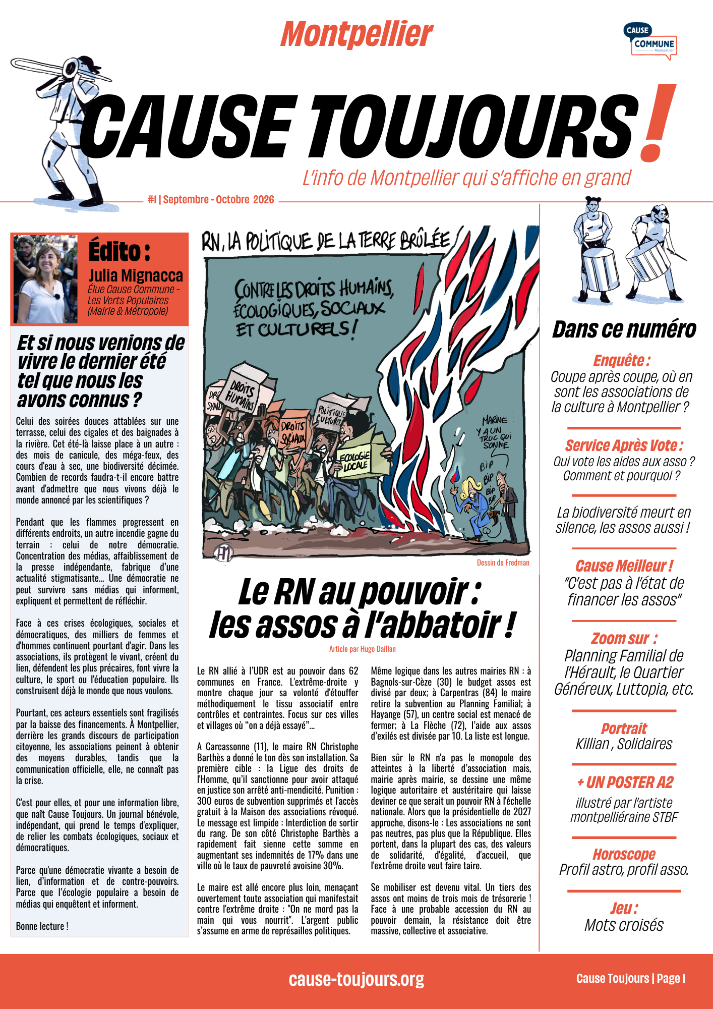 Une du N°001 — Cause Toujours !